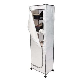 Deluxe 5-Shelf Portable Closet Organizer, White and Black