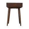 Mango Wood Writing Desk with Two Drawers and Tapered Legs; Brown