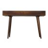 Mango Wood Writing Desk with Two Drawers and Tapered Legs; Brown