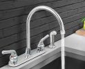 Lead Free Two-Handle Kitchen Faucet with Spray, Chrome