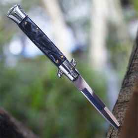 Portable Folding Knife Outdoor Anti-height Hardness Knife (Option: Black resin)
