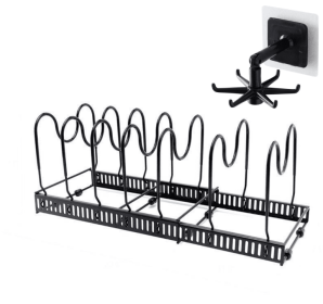 Retractable Multi-layer Folding Wrought Iron Multifunctional Storage Rack (Option: SET)