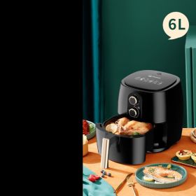 Household Intelligent Multi-function Oil-free Large-capacity Air Fryer (Option: Black-6L-US)
