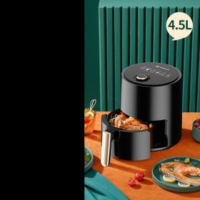Household Intelligent Multi-function Oil-free Large-capacity Air Fryer (Option: Black-4.5L-US)