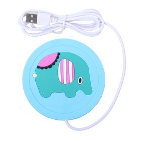 Cartoon Silicone Heating Coaster Non-slip Mat Silicone Placemat (Option: Blue Elephant)