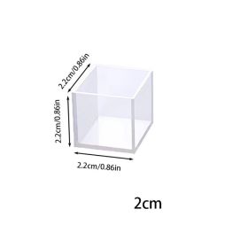 Drop Glue High Lens Surface Cuboid Ornaments Silicone Mold (Option: Cube 2cm)